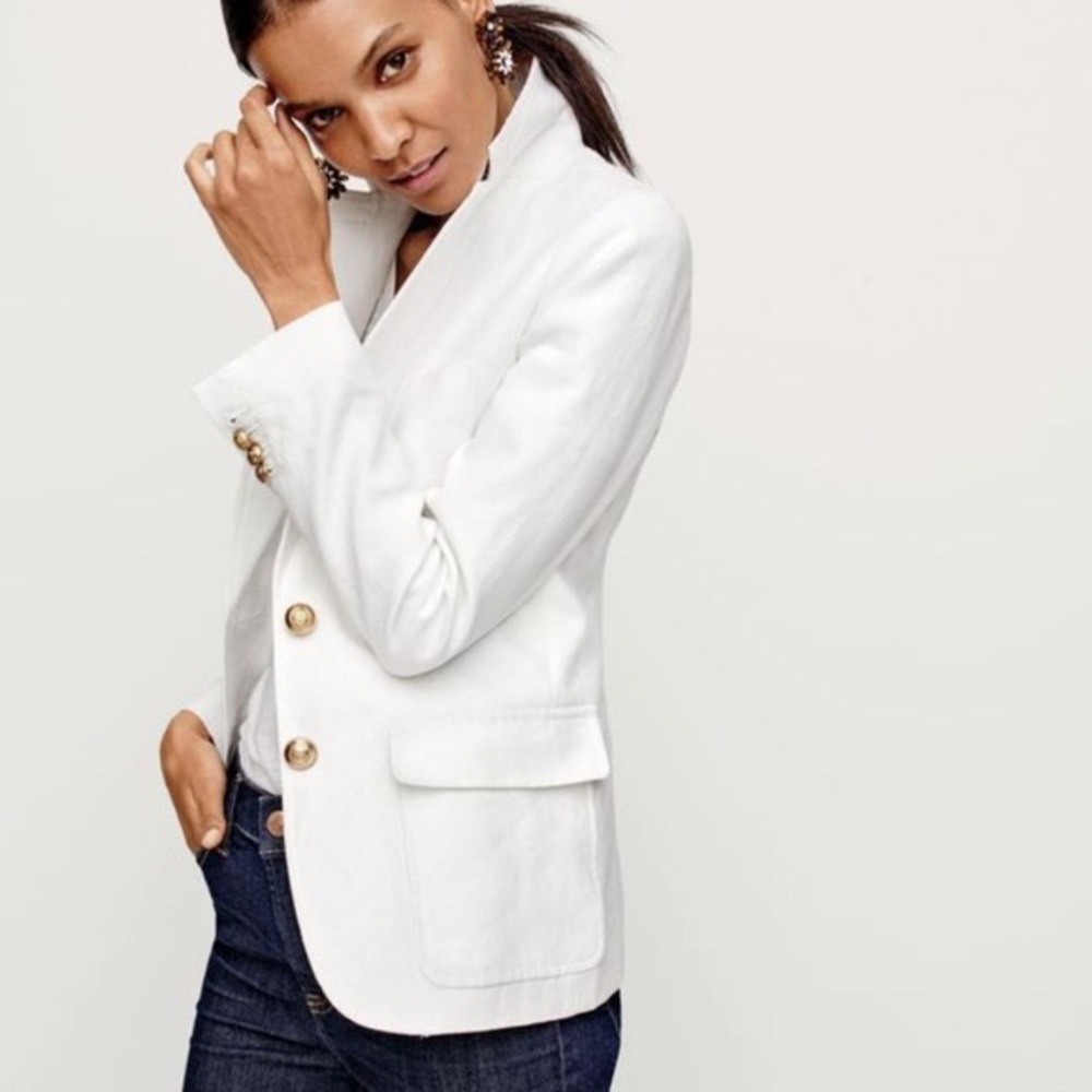 J.Crew White Rhodes Blazer Size 00 NWT